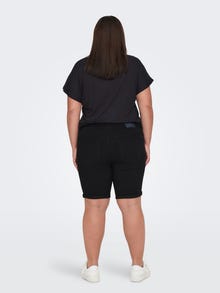 ONLY Liibuv lõige Üles volditud äärised Lühikesed püksid -Black - 15281047