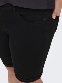 ONLY Liibuv lõige Üles volditud äärised Lühikesed püksid -Black - 15281047