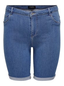 ONLY Shorts Skinny Fit Bordi con risvolto -Medium Blue Denim - 15281047