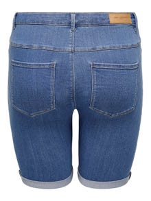 ONLY Shorts Skinny Fit Bordi con risvolto -Medium Blue Denim - 15281047
