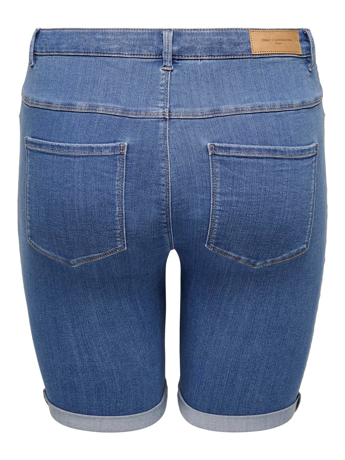 ONLY Skinny fit Omvouwbare zomen Shorts -Medium Blue Denim - 15281047