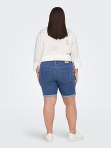 ONLY Shorts Skinny Fit Ourlets repliés -Medium Blue Denim - 15281047