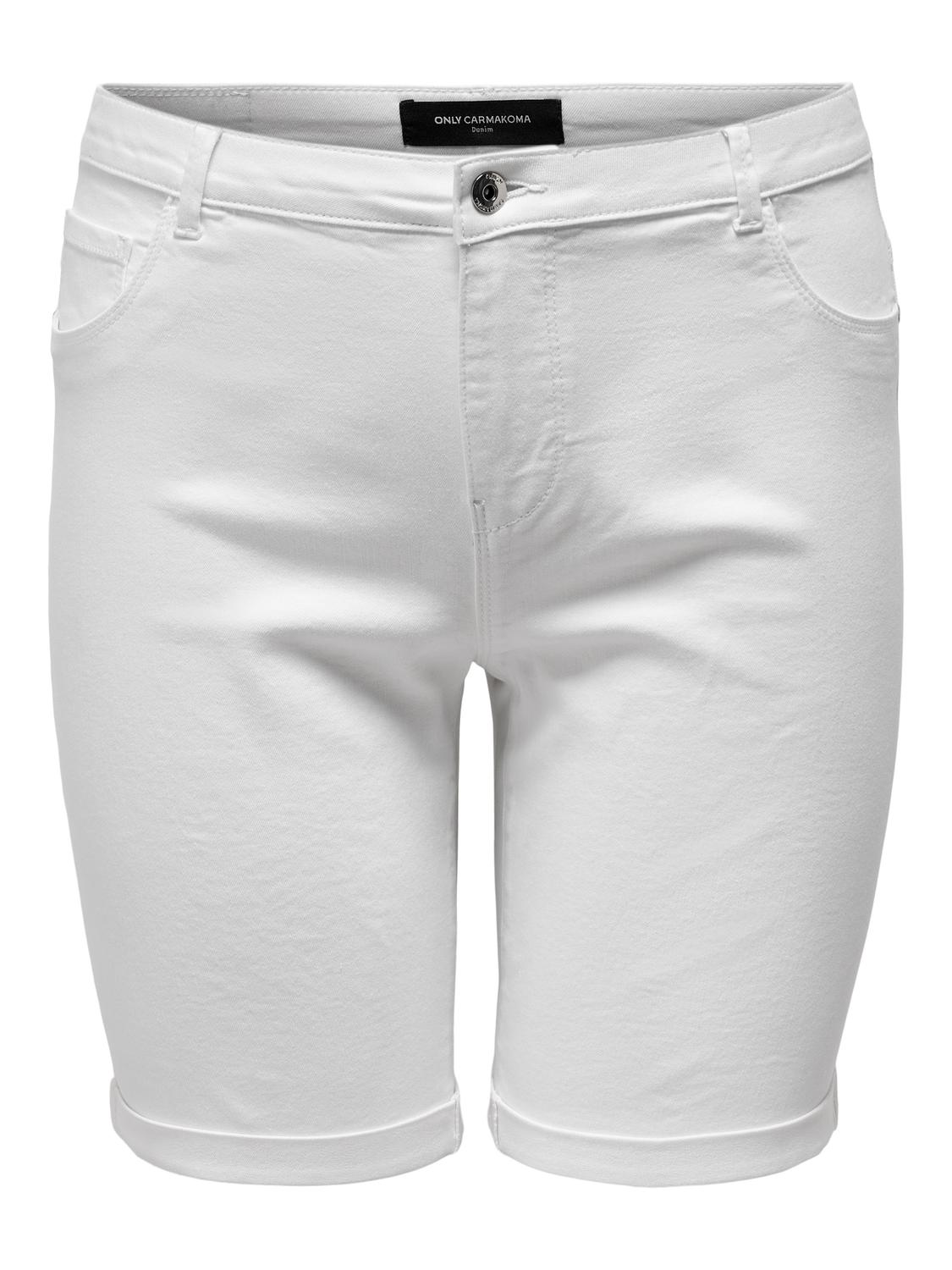 ONLY Skinny Fit Säume zum Umschlagen Shorts -White - 15281047