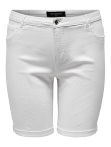 ONLY Skinny Fit Säume zum Umschlagen Shorts -White - 15281047
