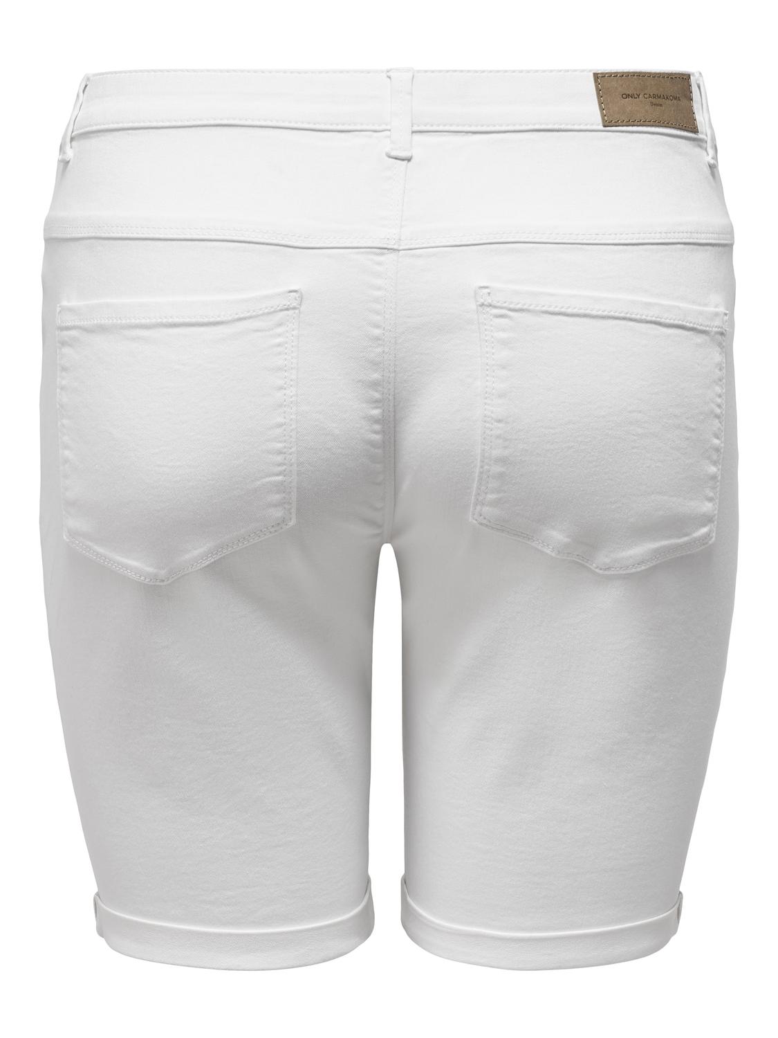 ONLY Skinny fit Omvouwbare zomen Shorts -White - 15281047