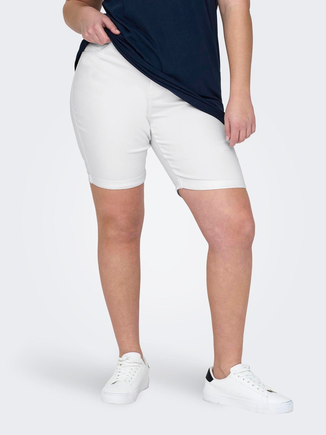 ONLY Skinny Fit Fold-up hems Shorts -White - 15281047