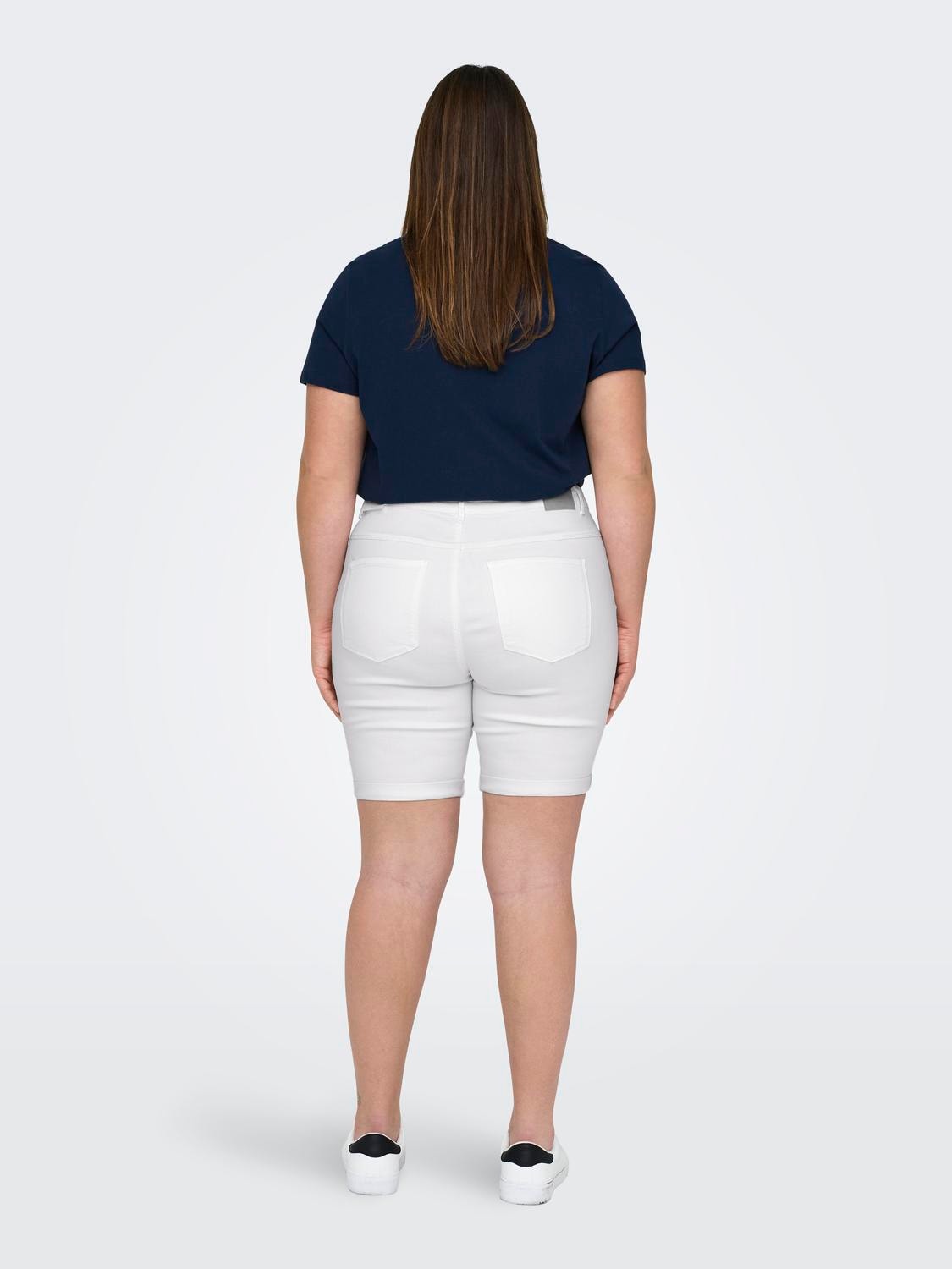 ONLY Skinny Fit Fold-up hems Shorts -White - 15281047