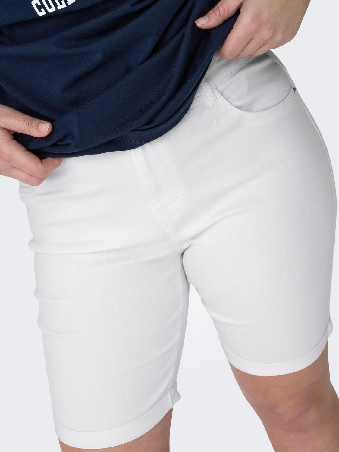 ONLY Shorts Skinny Fit Ourlets repliés -White - 15281047