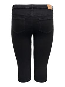 ONLY Skinny Fit Middels høy midje Curve Shorts -Black Denim - 15281072