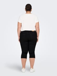 ONLY Skinny Fit Middels høy midje Curve Shorts -Black Denim - 15281072