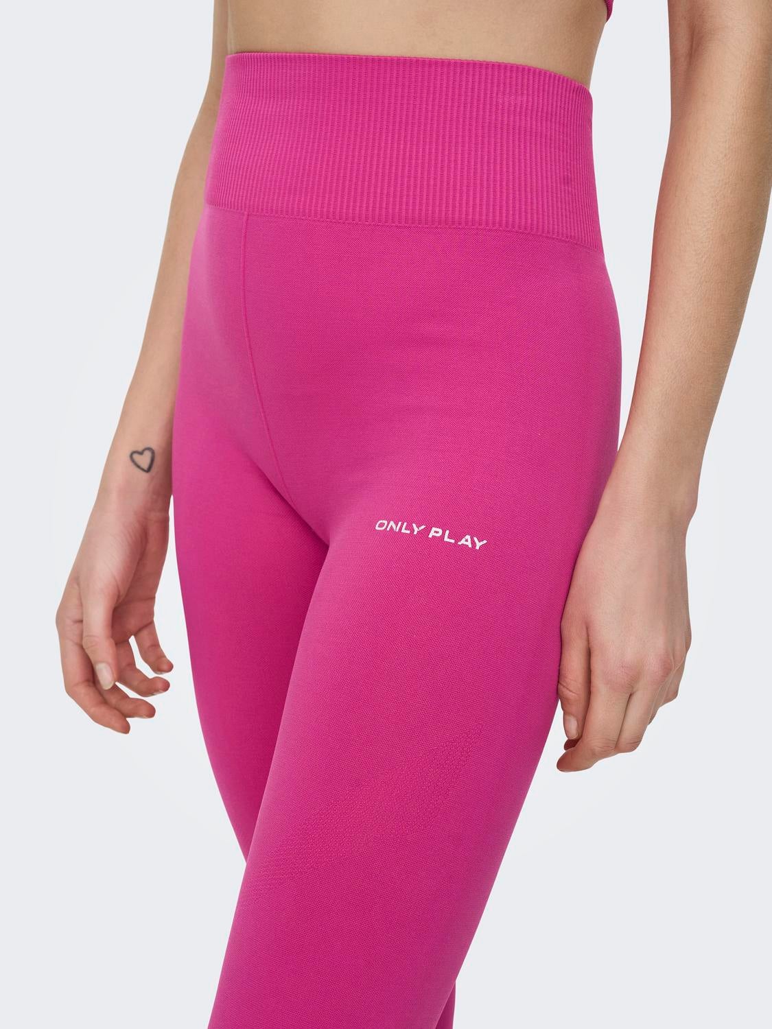 Damen Sport-Leggings High Waist Rosa, 14,95 €