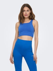 ONLY Solid color sports bra with medium support -Strong Blue - 15281096