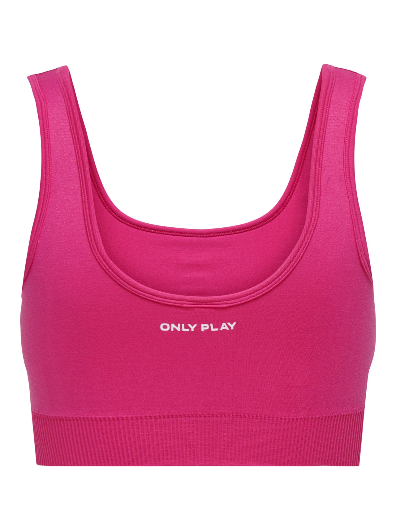 ONLY Ensfarvet sports bh med medium support -Pink Yarrow - 15281096