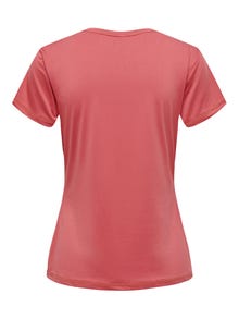 ONLY T-shirts Regular Fit Col rond -Mineral Red - 15281098