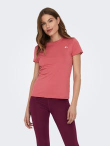 ONLY T-shirts Regular Fit Col rond -Mineral Red - 15281098