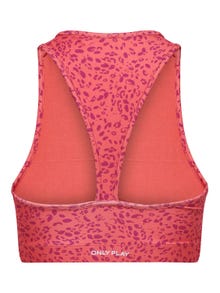 ONLY Printed Sports Bra With Medium support -Sun Kissed Coral - 15281170
