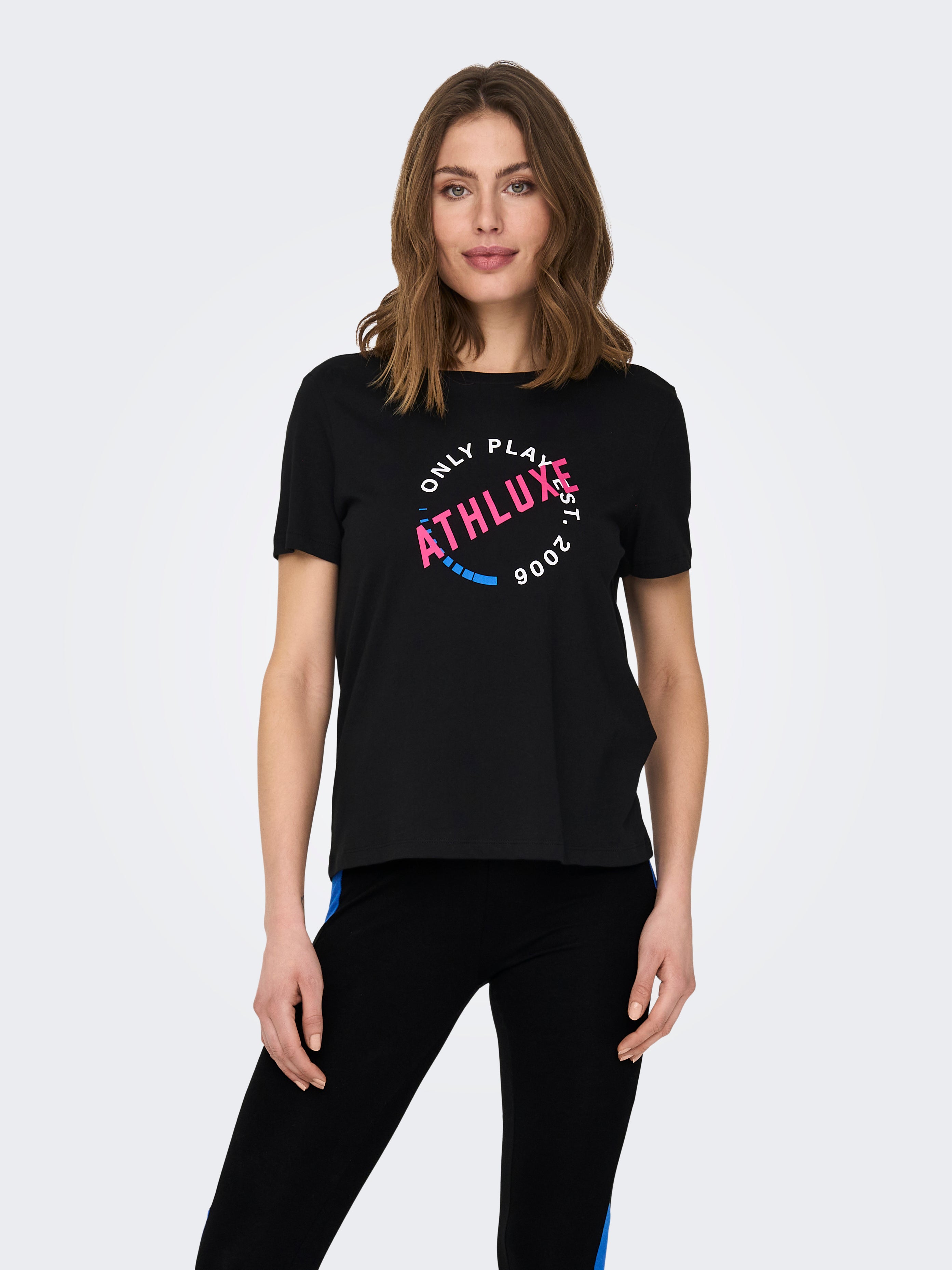 Regular fit O-hals T-shirt | Sort | ONLY®