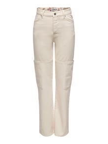 ONLY Jeans Wide Leg Fit Taille haute -Ecru - 15281178