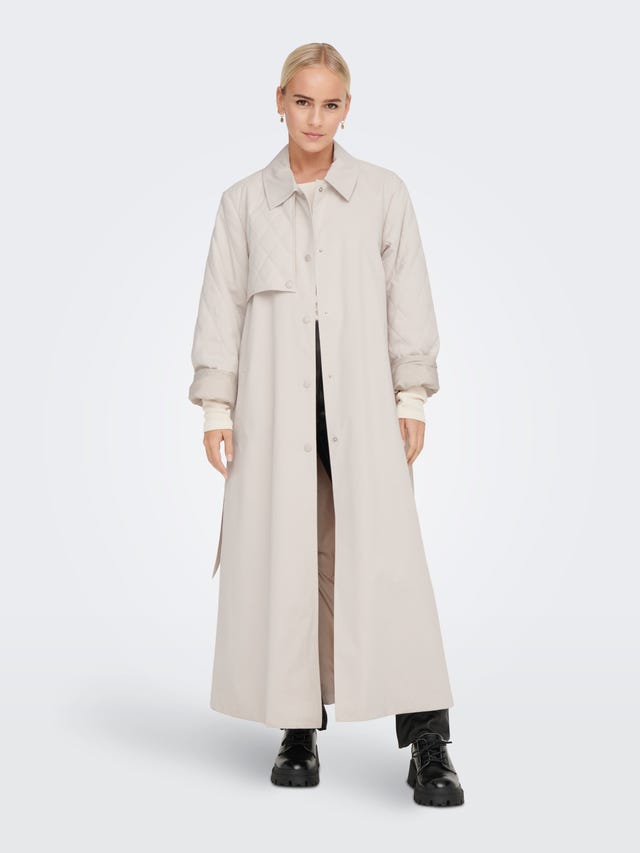ONLY Long Mix Quilted Trenchcoat  - 15281192
