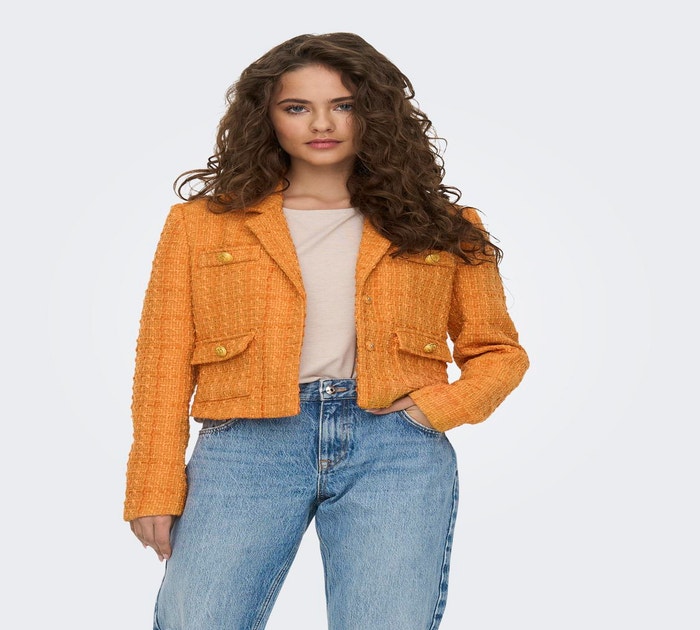 Spread collar Jacket | Medium Orange | ONLY®
