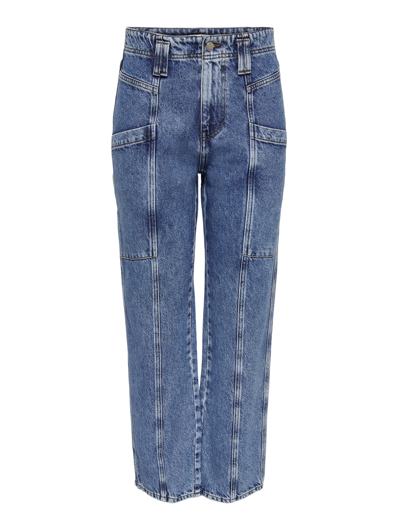 ONLY Straight Fit High waist Jeans -Medium Blue Denim - 15281253