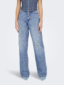 ONLY onlmolly high waist wide leg jeans -Light Blue Denim - 15281255