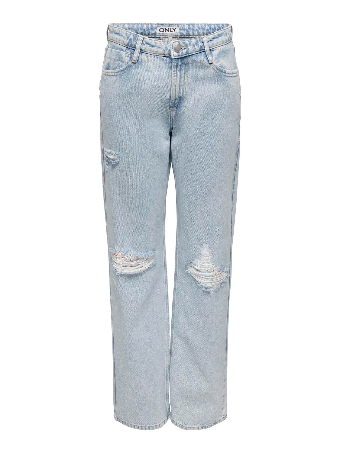 ONLY Jeans Straight Fit Taille classique -Light Blue Denim - 15281259