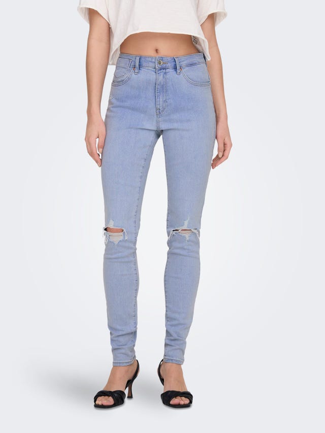ONLY onlforever high waist destroyed skinny jeans - 15281269