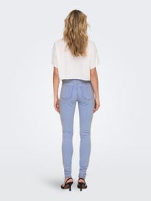 ONLY onlforever high waist destroyed skinny jeans -Light Blue Denim - 15281269