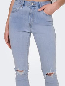 ONLY ONLFOREVER Hög midja Skinny Fit Jeans -Light Blue Denim - 15281269