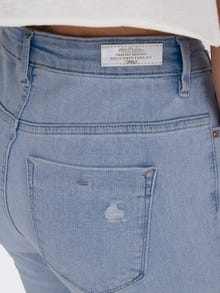 ONLY onlforever high waist destroyed skinny jeans -Light Blue Denim - 15281269