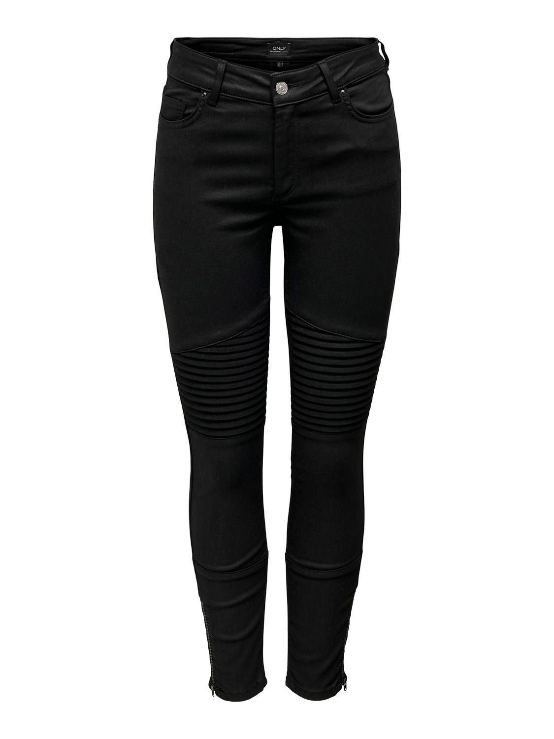 ONLY Skinny fit Mid waist Jeans -Black - 15281319
