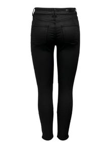 ONLY ONLBLUSH Mid Waist Skinny  ZIP COAT JOGG Ankle BIKER Jeans -Black - 15281319