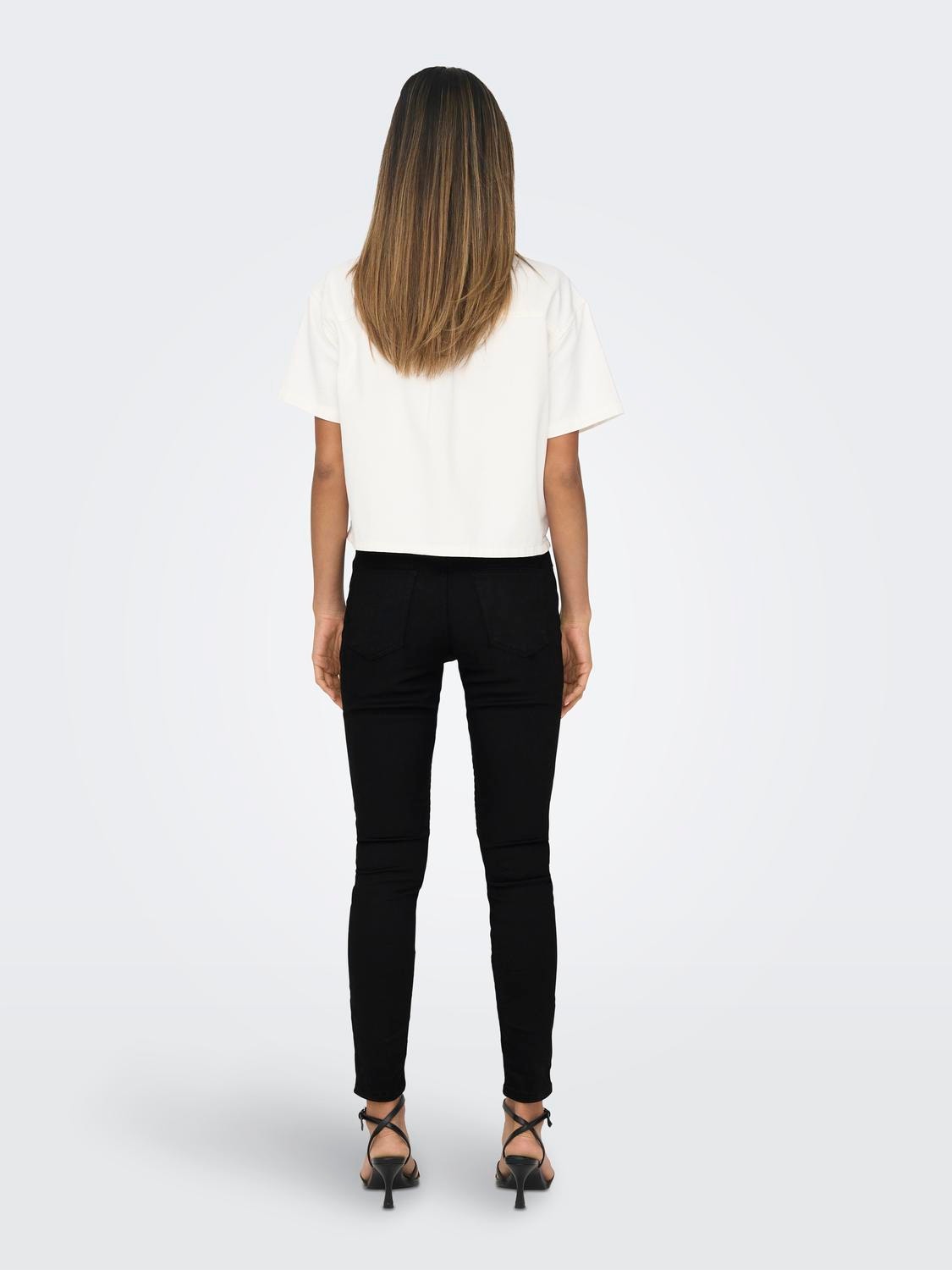 ONLY Jeans Skinny Fit Taille moyenne -Black - 15281319