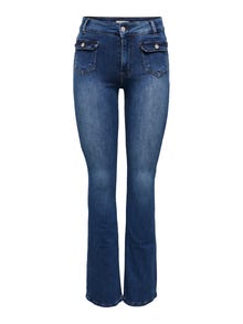 ONLY ONLEbba hw pocket sweet Flared Jeans -Dark Blue Denim - 15281334