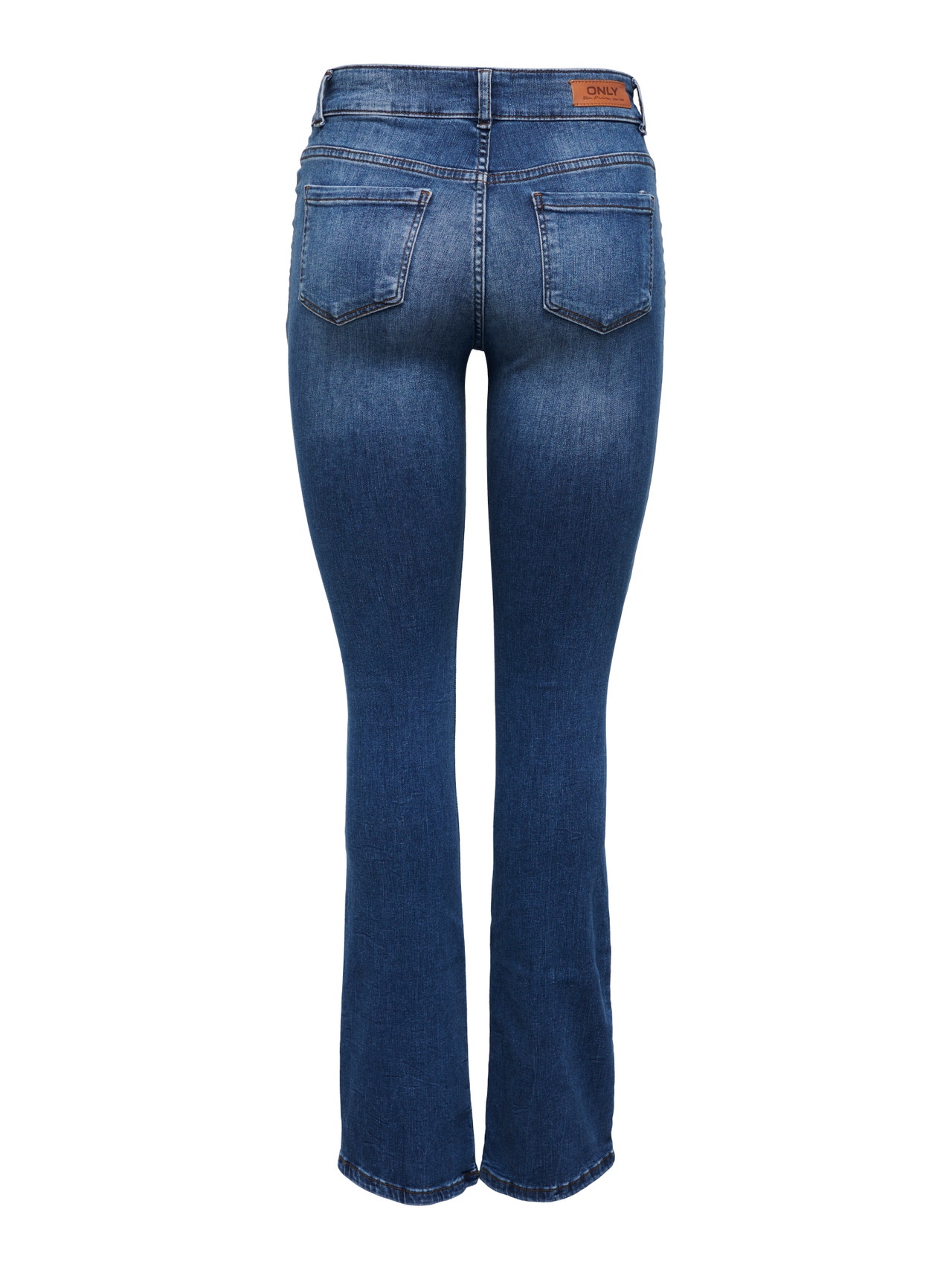 ONLY ONLEBBA High Waist POCKET SWEET FLARED Jeans -Dark Blue Denim - 15281334