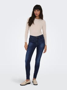 ONLY Krój skinny Średnia talia Tall Jeans -Dark Blue Denim - 15281366