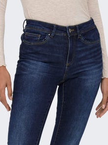 ONLY Skinny Fit Mid waist Tall Jeans -Dark Blue Denim - 15281366