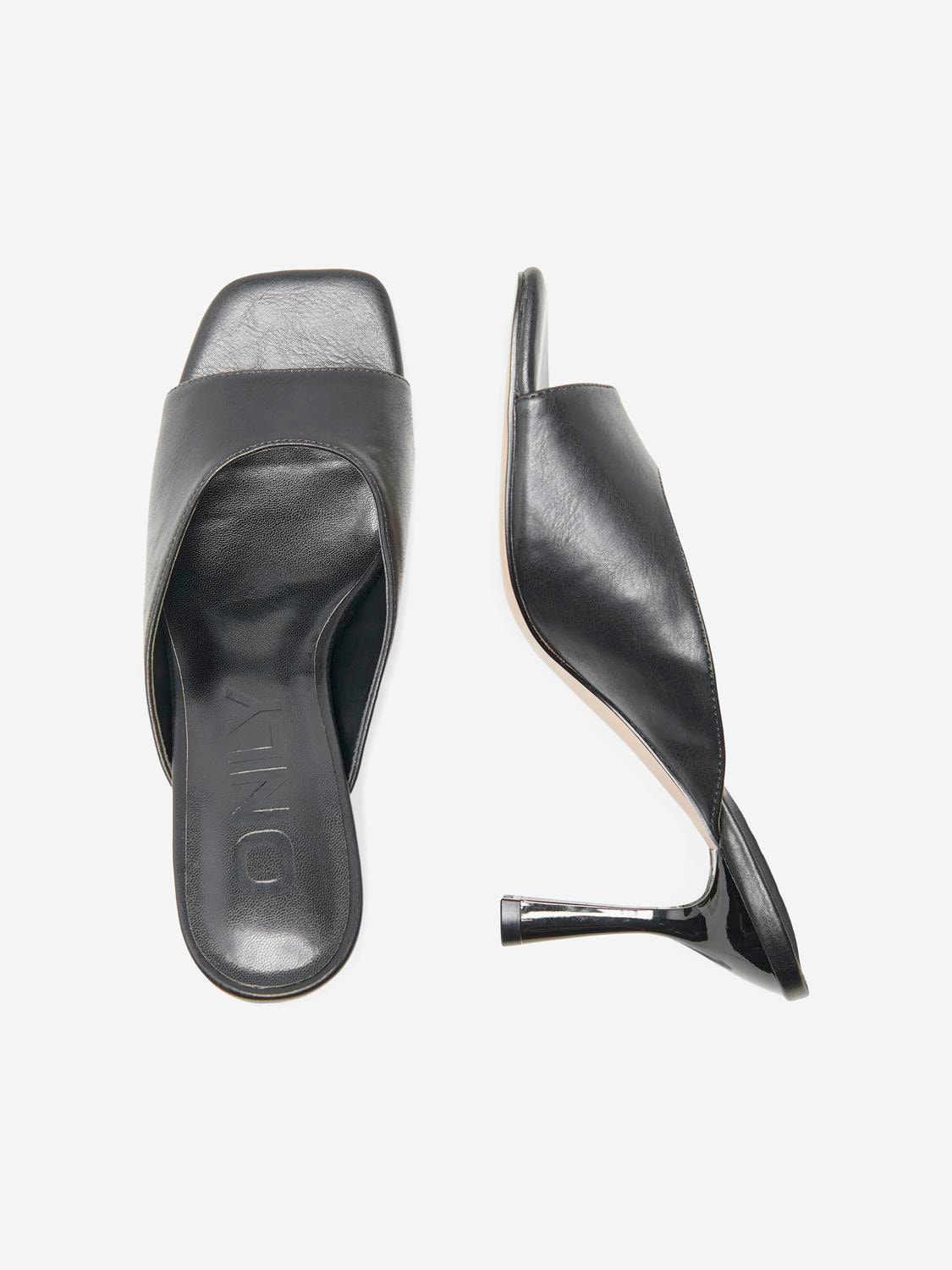 ONLY Slip-on højhælede sandaler -Black - 15281374