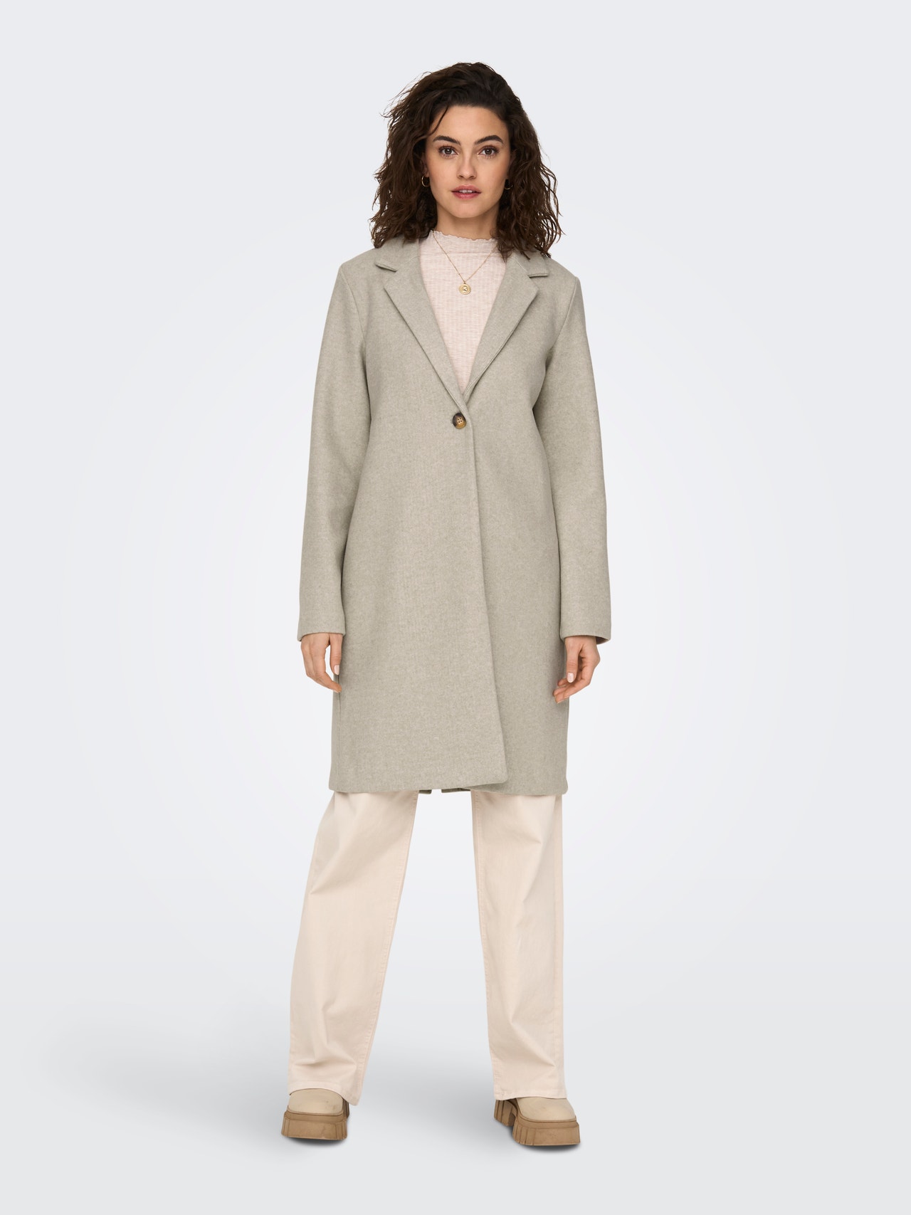 ONLY Solid color coat -Humus - 15281382