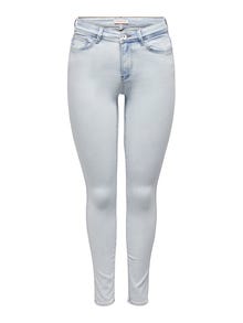 ONLY Skinny Fit Medelhög midja Jeans -Light Blue Bleached Denim - 15281408