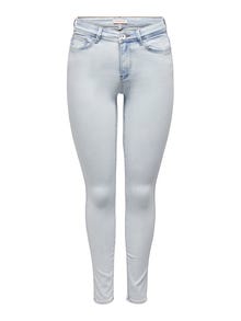 ONLY Skinny Fit Mid waist Jeans -Light Blue Bleached Denim - 15281408