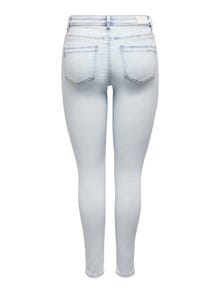 ONLY Jeans Skinny Fit Taille moyenne -Light Blue Bleached Denim - 15281408