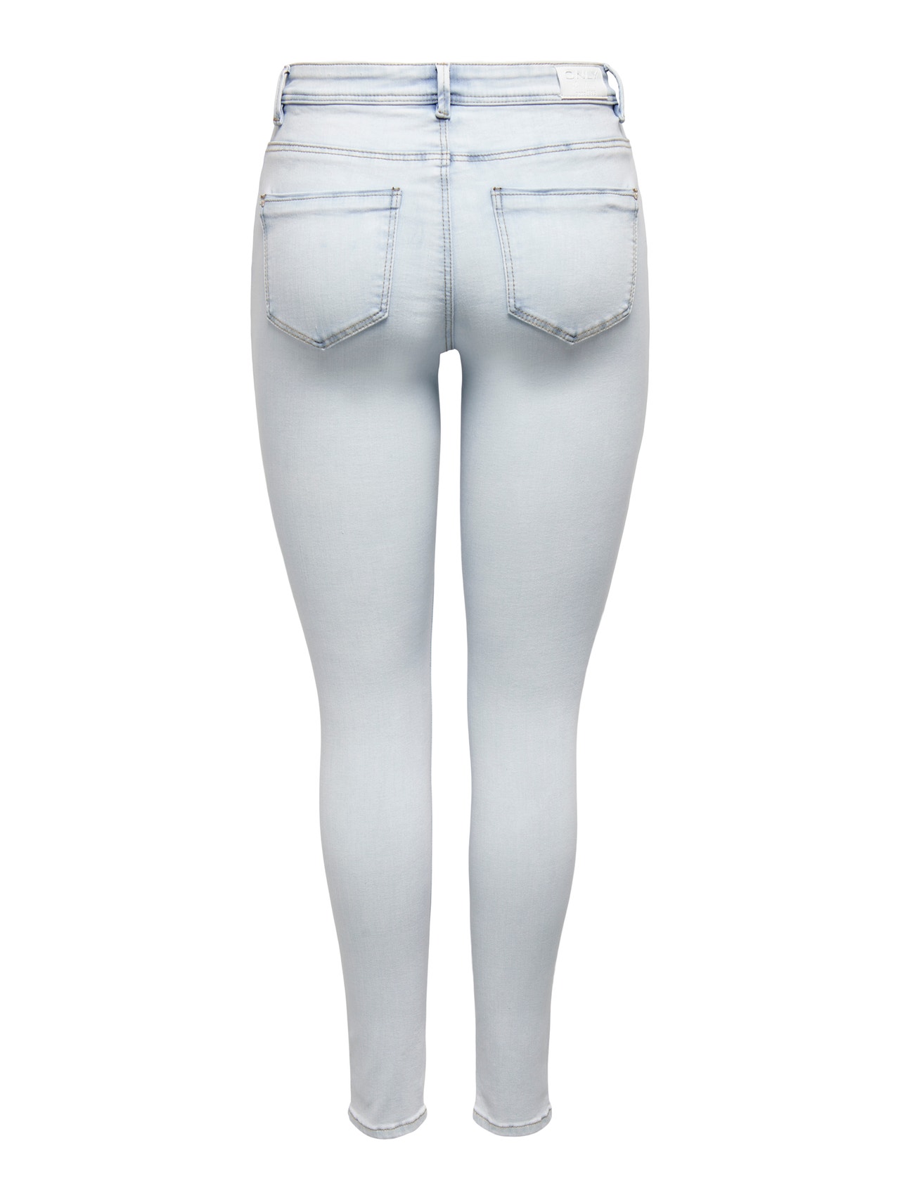 ONLY Skinny Fit Mittlere Taille Jeans -Light Blue Bleached Denim - 15281408