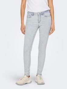 ONLY Jeans Skinny Fit Taille moyenne -Light Blue Bleached Denim - 15281408