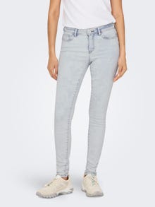 ONLY Skinny Fit Medelhög midja Jeans -Light Blue Bleached Denim - 15281408