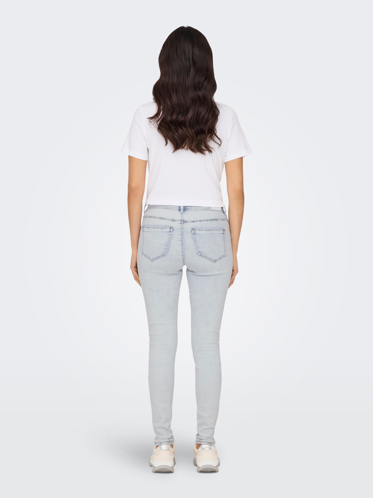 ONLY Jeans Skinny Fit Taille moyenne -Light Blue Bleached Denim - 15281408