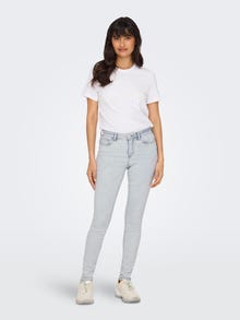 ONLY Skinny Fit Middels høy midje Jeans -Light Blue Bleached Denim - 15281408