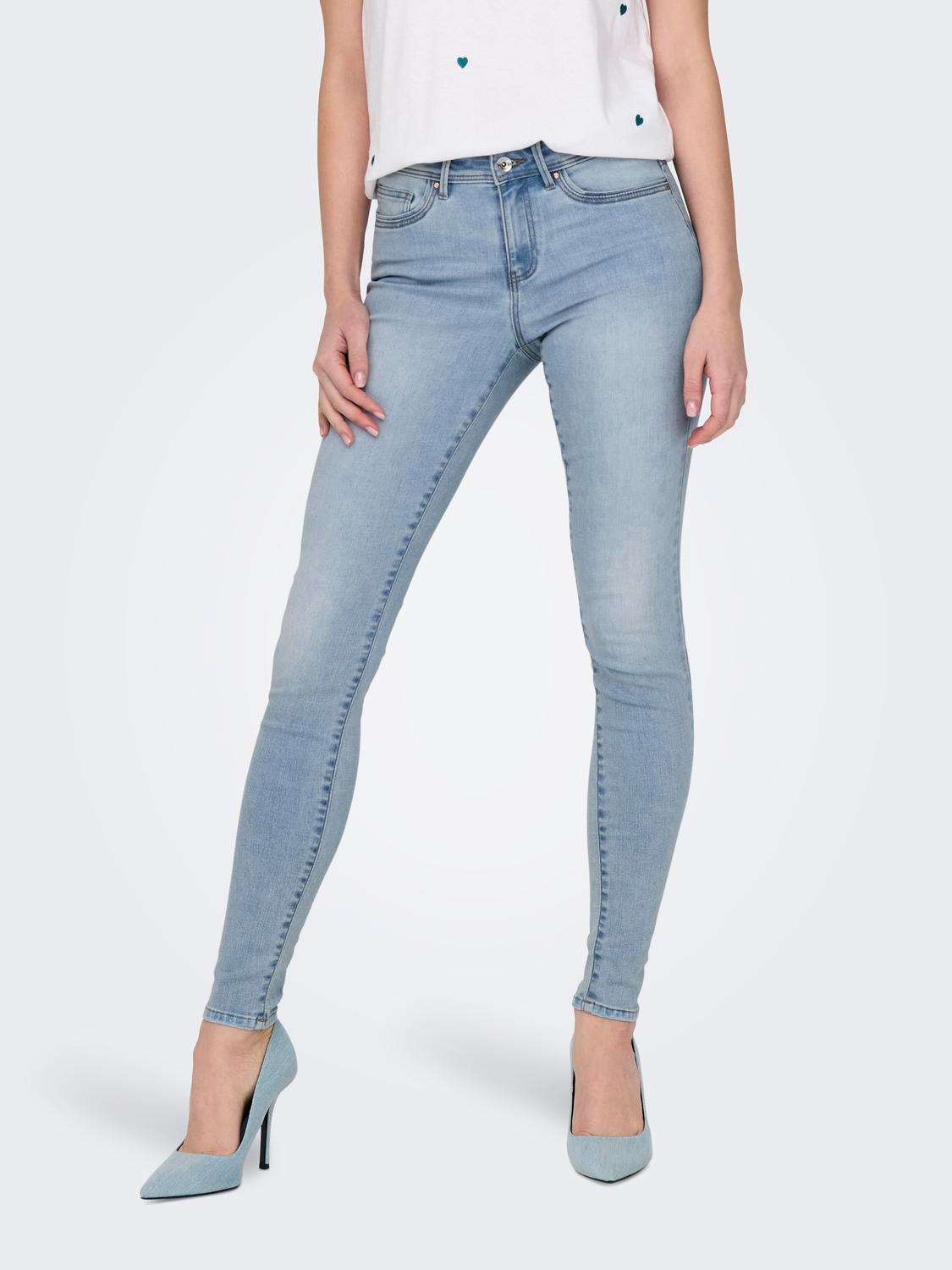 Women Light Blue Regular Fit Mid Wash Jeans