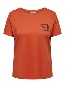 ONLY Curvy Printet T-shirt -Burnt Ochre - 15281437